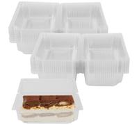 MOUYAT Lot de 120 boîtes à gâteau individuelles transparentes de 18 cm pour portions de gâteau, boîtes à cupcakes avec couvercles, récipients alimentaires en plastique pour muffins, sandwich, fromage,