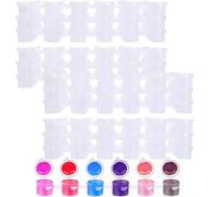 MOUYAT Lot de 200 mini pots de peinture vides de 3 ml avec couvercles pour paillettes, peinture, perles