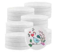 MOUYAT Lot de 25 pierres rondes blanches de 6,3 cm pour peinture, grandes pierres plates de 8 mm d'épaisseur, galets lisses pour peinture, mandala, roches de gentillesse, travaux manuels