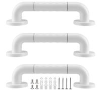 MOUYAT Lot de 3 barres d'appui de salle de bain de 30 cm de long avec poignée antidérapante et cercles lumineux, poignées d'appui en acier inoxydable pour salle de bain, douche, escalier