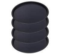 MOUYAT Lot de 4 Moules à Pizza de 30,5 cm pour Four, Ensemble de Plaques à Pizza Antiadhésives, Plaques de Cuisson Rondes en Acier au Carbone pour la Maison et la Cuisine