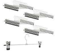 MOUYAT Lot de 45 cintres réglables avec Clips pour économiser de l'espace pour Pantalons, Jupes, Manteaux, 28,5 x 5 x 10 cm