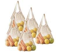 MOUYAT Lot de 5 sacs d'épicerie réutilisables en maille de coton pour fruits et légumes