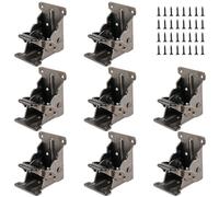 MOUYAT Lot de 8 pieds de table pliants, charnière autobloquante à 90 degrés, supports de support d'extension avec vis, supports d'étagère pliables pour bricolage, table, lit, établi
