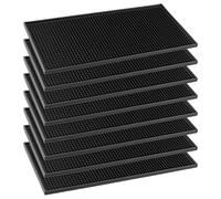 MOUYAT Lot de 8 Tapis de Bar Noirs de 15,2 x 30,5 cm en PVC pour Cuisine, comptoir, hôtel