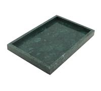 MOUYAT Plateau de rangement rectangulaire en marbre naturel, 30 x 20 x 3 cm, 2,4 kg, plateau de rangement décoratif pour salle de bain, meuble-lavabo, lavabo