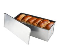 MOUYAT Pullman Moule à pain avec couvercle 1 kg, 1 kg, moule à pain anti-adhésif pour toast, moule à pain en alliage d'aluminium pour gâteau, pain, 33 x 12 x 12 cm