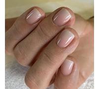 MouYou Lot de ongles courts en acrylique carré rose nude rose dégradé blanc faux ongles avec colle à ongles carrées pour femmes et filles …