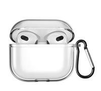 MouyouGlow Coque transparente pour AirPods 3, coque de protection transparente avec mousqueton, LED résistante aux chocs visible chargement sans fil pour AirPods 3ème génération 2021 - Crystal Clear …