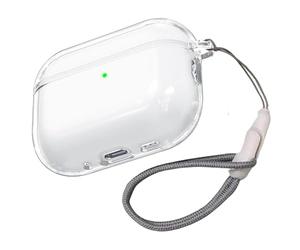 Mouyouglow Coque Transparente pour AirPods Pro 3 Case, Coque De Protection avec Mousqueton, LED RéSistante Aux Chocs Visible Chargement sans Fil pour AirPods Pro 3rd Generation Case 2025-Clear