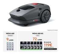 MOVA 600 Kit Robot Tondeuse Installation sans Fil, cartographie UltraView jusqu'à 600 m² évitement Intelligent des