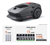MOVA 600 Kit Robot Tondeuse Installation sans Fil, cartographie UltraView jusqu'à 600 m² évitement Intelligent des Obstacles