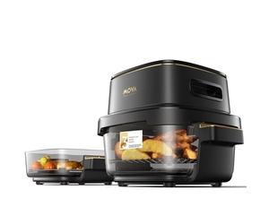 MOVA AeroGlass AF20 Pro Friteuse à Air | Intérieur en Verre, Double Capacité 4 L + 2,5 L, Bol Prêt à Servir, Moteur sans Balais, 8 Programmes, de 40 à 210 °C