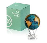 MOVA Globe auto-rotatif, Bleu céruléen et or Classic (4.5") | globe rotatif solaire, sans piles ni câbles, cadeau pour passionnés de géographie, display cinétique premium, déco de bureau