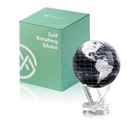 MOVA Globe auto-rotatif, Noir profond et argent Classic (4.5") | globe rotatif solaire, sans piles ni câbles, cadeau pour passionnés de géographie, display cinétique premium, déco de bureau