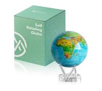 MOVA Globe auto-rotatif, Relief bleu océan Prestige (8.5") | globe rotatif solaire, sans piles ni câbles, cadeau pour passionnés de géographie, display cinétique premium, déco de bureau