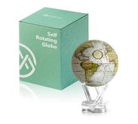 MOVA Globe auto-rotatif, Terrestre antique blanc Classic (4.5") | globe rotatif solaire, sans piles ni câbles, cadeau pour passionnés de géographie, display cinétique premium, déco de bureau