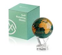 MOVA Globe auto-rotatif, Vert émeraude et or Classic (4.5") | globe rotatif solaire, sans piles ni câbles, cadeau pour passionnés de géographie, display cinétique premium, déco de bureau