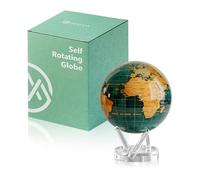 MOVA Globe auto-rotatif, Vert émeraude et or Prestige (8.5") | globe rotatif solaire, sans piles ni câbles, cadeau pour passionnés de géographie, display cinétique premium, déco de bureau