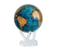 MOVA Globe Carte du Monde Bleu et Or 4,5"" avec Base, rotatif à énergie solaire, décoration, éducation, cadeau unique