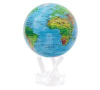 MOVA Globe Carte du Monde en relief bleu 4,5"" avec Base, rotatif à énergie solaire, décoration, éducation, cadeau unique