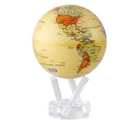 MOVA Globe Carte Politique jaune monde 4,5" avec Base, Globe Rotatif à énergie Solaire, Cadeau Unique et Décoration de Maison ou de Bureau pour Hommes, Femmes, Enfants