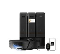 Mova Robot aspirateur Z50 Ultra avec serpillière de Type Chenille autonettoyante à 36 °C, puissante Aspiration de 19 000 Pa et détection Multiple de la saleté en Temps réel, Nero