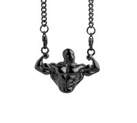 Mova Up Cadeau pour homme avec pendentif musclé en acier inoxydable Muscle Bodybuilder Cadeau original Homme Fitness, Chaîne Acier Pendentif et Porte-clés Homme Acier, Pequeño, Acier inoxydable, acier