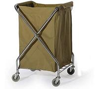 Movable Trolleys Folding Laundrys Sorter Cart Hotel Linen Basket Laundry Hamper on Wheels with Removable Bags X-Type Stainless Steel Frame/G,Green(Green)