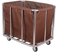 Movable Trolleys Laundry Basket on Wheels Hamper with Removable Bags Trolley Rolling Laundry Sorter for Beauty Salon Hotel Total Capacity 90,Blue(Brown)