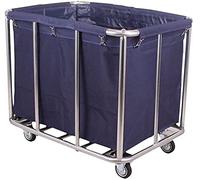 Movable Trolleys Laundry Basket on Wheels Hamper with Removable Bags Trolley Rolling Laundry Sorter for Beauty Salon Hotel Total Capacity 90,Blue(Blue)