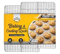 MOVASEE Lot de 2 grilles de refroidissement pour cuisson et cuisson - 20 x 30 cm, grille en acier inoxydable, passe au four, pour biscuits, pain et pâtisseries