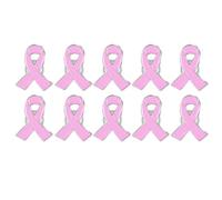 MOVAWAKY 10 Pcs, Ruban Octobre Rose Octobre Rose broches en métal Soutenir La Cause Survivante Santé Des Femmes Broche Élégante De Ruban Pour Femmes/Filles/Hommes