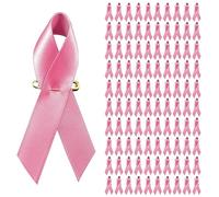 MOVAWAKY 100 PièCes, Octobre Rose 2025 Accessoires Octobre Rose Broches Cancer Du Sein Broche Lutte Contre Le Cancer Forme de ruban Pour Femmes, Filles, Hommes