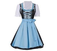 MOVAWAKY Bavarois VêTements, Costume Oktoberfest Femme Grande Taille Oktoberfest BièRe Fille Costume Robe Traditionnelle Pour Femme Maid Set Dirndl Deguisement Halloween Horreur Robe Rouge Halloween