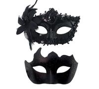 MOVAWAKY Carnaval Accessoire, Masque De Femmes VéNitiennes Masque Halloween Adulte Carnaval Femme Avec Plume Bandeau Yeux Couple Venise Pour Les Yeux De Dentelle