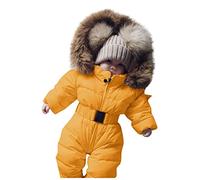 MOVAWAKY Combinaison de Neige Bébé Nouveau Né, Polaire Manteau Fermeture éclair Coupe-Vent Ensemble de vêtements 6-9 Mois | Manteau Hiver Fille | Ours Oreilles à Capuche Combinaison vers Le Bas