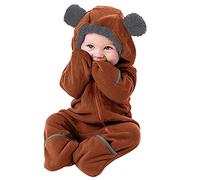 MOVAWAKY Combinaison De Neige BéBé,Toison Manteau Coupe-Vent VêTements D'ExtéRieur Combi BéBé avec Pieds en Molleton BéBé Fille | Manteau Bebe 0-3 Mois | Combinaison Doudoune Mixte BéBé