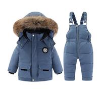 MOVAWAKY Combinaison Ski Fille, Combinaison de Ski Enfant à Capuche Chaud de Neige pour garçons avec Capuche Doudoune Enfant Garcon Neige 18 Mois pour 1-5 Ans
