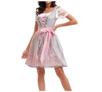 MOVAWAKY Costume de Bavaroise, Bavarois Costume DéGuisement Bavaroise ColoréE Femme Femme Dirndl Pour Robe 3 PièCes Oktoberfest Pour Carnaval, Oktoberfest Deguisement Carnaval Halloween Robe