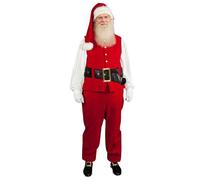 MOVAWAKY Costume De PèRe NoëL, DéGuisement Pere Noel Costume De Luxe PèRe NoëL Rouge Tenue Pour Hommes Chapeau Avec Perruque Barbe Gants Ceinture Pantalon Bottes. | |