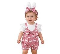 MOVAWAKY Costume Lapin Bebe, Deguisement Pâque Halloween 0-24 Mois Déguisement bébé Bonnet avec Oreilles de Lapin Mignon Costume de Mignon pour Fêtes Enfantines, Carnaval et Halloween, Idéal Unisexe