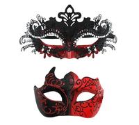 MOVAWAKY Deguisement Femme, Masques VéNitiens Avec Plumes Pour Femme Masque Venitien Masque De Carnaval Homme Deguisement Carnaval Homme Demi Halloween FêTe Mascarade Costume Fournitures