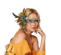 MOVAWAKY Deguisement Femme, Masques VéNitiens Avec Plumes Pour Femme Masque Venitien Masque De Carnaval Homme Deguisement Carnaval Homme Demi Halloween FêTe Mascarade Costume Fournitures