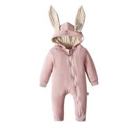 MOVAWAKY Deguisement Lapin Bebe 18 Mois, Costume de Lapin pour Bebe Déguisement bébé Combinaison Bébé Grenouillère avec Capuche Tenues de Pâques Enfant Pyjama