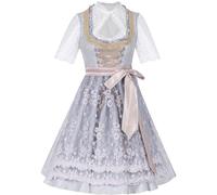 MOVAWAKY DéGuisement Oktoberfest Femme, Costume Oktoberfest Sexy Serveuse Festival Costume Robe Avec Tablier IntéGré Set Dirndl Tenue Sexy Halloween Femme Halloween Diablesse