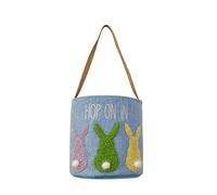 MOVAWAKY Ensemble De Panier De Lapin De PâQues,GarçOns, Filles, Jeux De PâQues Paniers-Cadeaux De PâQues DéCorations Sachet Bonbon avec Fond Plat Sac De DéCoration Vide | Sac De Lapin
