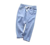 MOVAWAKY Jean Cargo Baggy pour GarçOns, Ceinture éLastique Middle and Large Children Pantalon Jogger Denim Facile à Enfiler GarçOn Printemps/Automne Enfants Jeans Enfant Garcon |