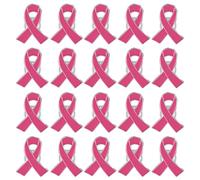 MOVAWAKY Lot De 20, Broche Octobre Rose Octobre Ruban Rose Pins Badge Survivante Du Cancer Du Sein Argent Bord Femmes Broches Soutenir La Cause Survivante Femmes Broche DéCoration