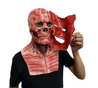 MOVAWAKY Masques D'Halloween Scary Full Head Skull Masques, Effrayant Vieil Homme Masque DéMon Souriant Masque Horreur Adulte Bouche Halloween Costume Halloween Homme Horreur Pour Femme Party